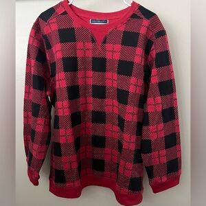 Karen Scott Buffalo Sweatshirt Red/Black 1X